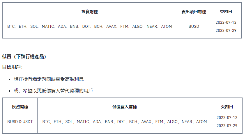 双币投资新产品上线